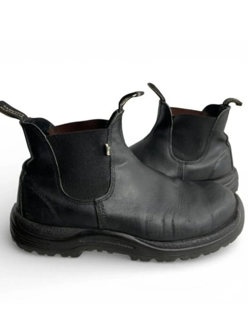 Blundstone 163 Chelsea Steel Toe Work Boots Black Leather Men's 12